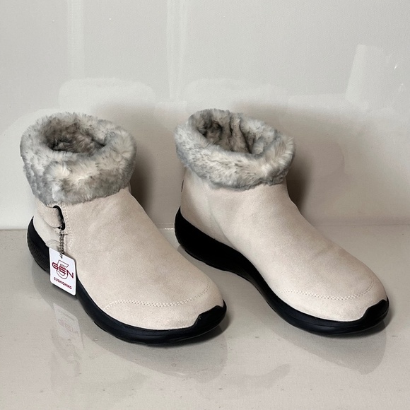 Skechers Shoes - Skechers On the GO City 2 Cuddle Up Suede and Faux Fur Ankle Boots